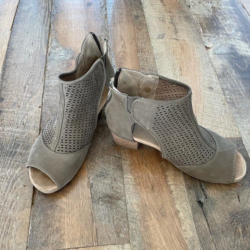 Earth open toe booties.